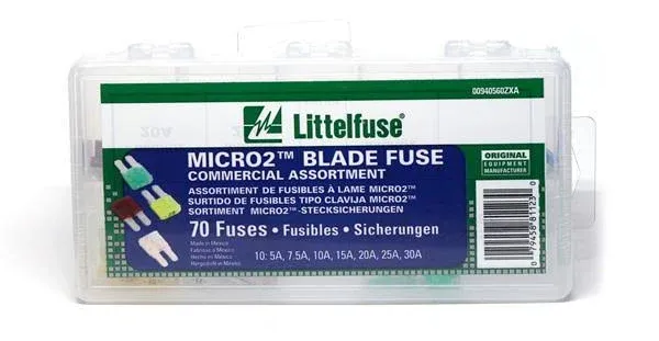 Littelfuse 00940560ZXA MICRO2 Fuse 70 Piece Commercial Assortment