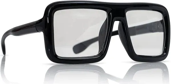 Black Rectangle Frame with Clear Lens Glasses