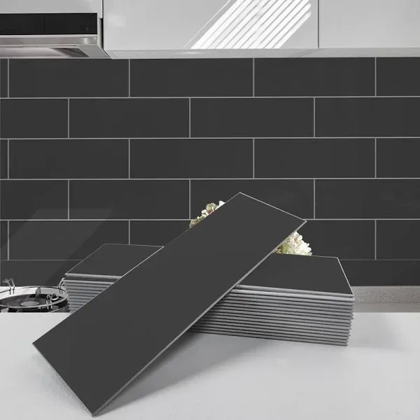 Avant Decor Bex Metro Stone Composite Peel and Stick Glossy Subway Backsplash Wall Tiles