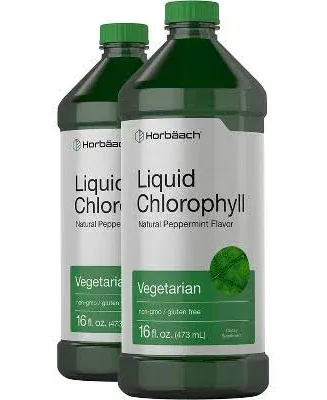 Horbäach Liquid Chlorophyll 100mg 32 oz Natural Peppermint Flavor