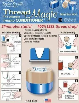 Thread Magic Taylor Thread Conditioner Combo, CLEAR, Reduce friction