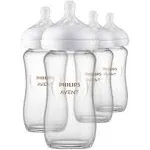 Philips Avent Natural Glass Baby Bottles, 4-Pack, 8oz