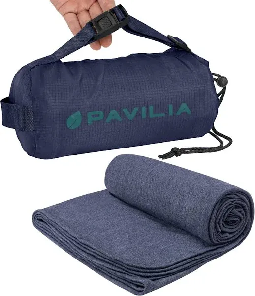 PAVILIA Travel Blanket Airplane Compact with Bag