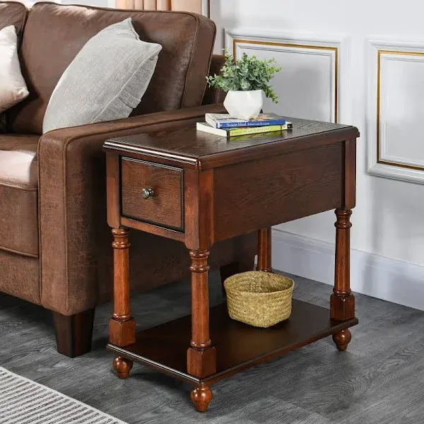 Narrow End Table with Drawer