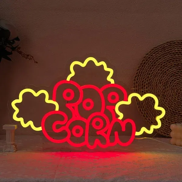 Popcorn Neon Sign Cinema Neon Light