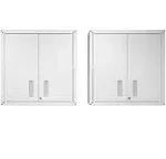 Manhattan Comfort Fortress Floating Garage Cabinet - Set of 2, White