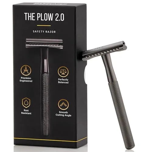 Manscaped The Plow 2.0 Premium Single Blade Double-Edged Safety Razor