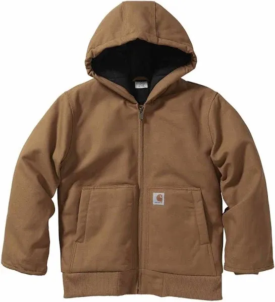 Carhartt Boys' Flannel Quilt Lined Hooded Active Jacket