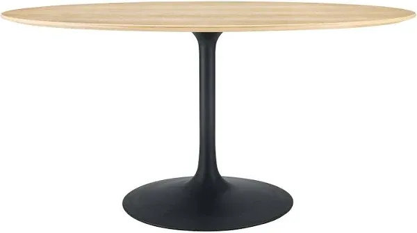 Modway Lippa 60&#034; Oval Wood Grain Dining Table in Black Cherry Walnut