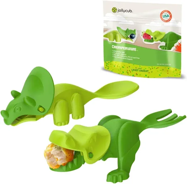 Jollycub Interactive Toddler Utensils Dino Chomperware Kids Silverware Set