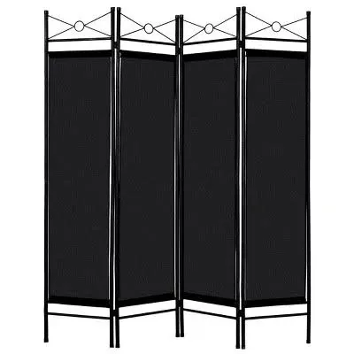 Costway 4 Panel Room Divider Privacy Screen Home Office Fabric Metal Frame