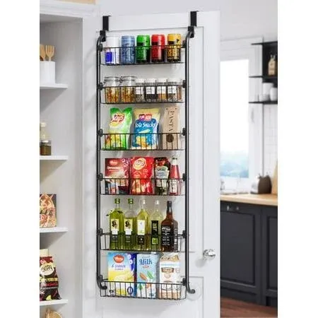 COOLFXEND Over the Door Pantry Organizer,6-Ti<wbr/>er Pantry Door Organizers and St...