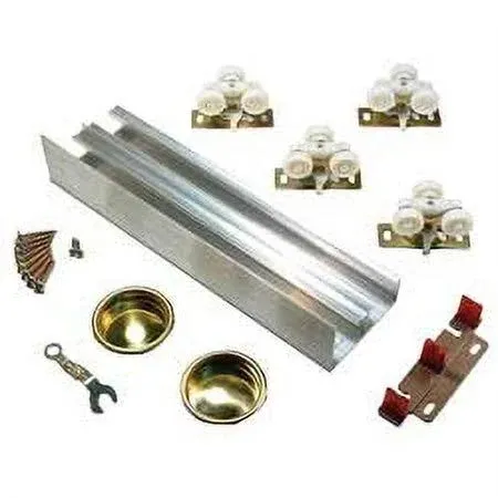 Johnson Hardware 138F482D 138F482D Heavy-Duty 2 Door Bypass Hardware Set with 48" Track for 1-3/8" Door