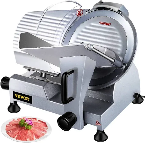 VEVOR 240W Commercial Electric Meat Slicer 10 inch Carbon Steel Blade Electric Food Slicer