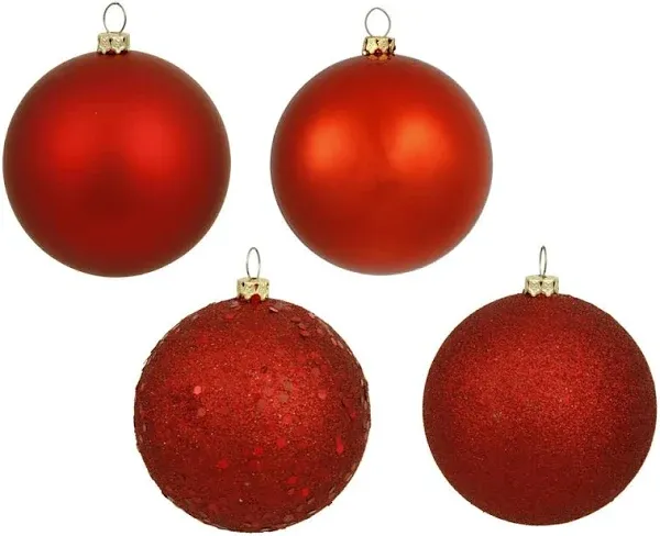 Vickerman 6" 4-Finish Ball Ornament Assortment