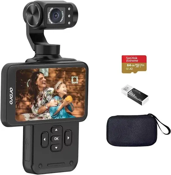 Ordro M5 Pocket Video Camera Action Vlogging Digital Camcorder 5K 3-Axis Face Tracking 3.5" Touch