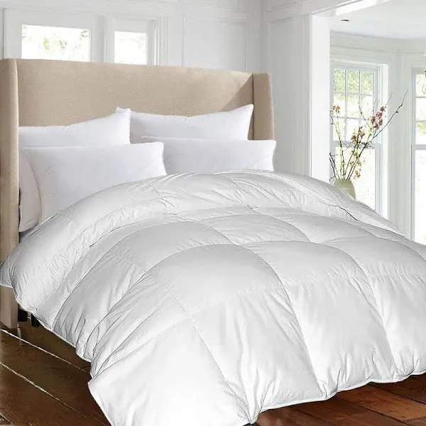 1000 Thread Count Cotton DuraLOFT Down Alternative Extra-Warmth King Comforter - White