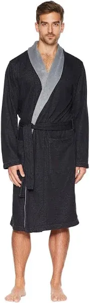 NEW WITH TAGS MENS UGG ROBINSON BLACK HEATHER KNIT FLEECE ROBE SIZE L/XL 1096932