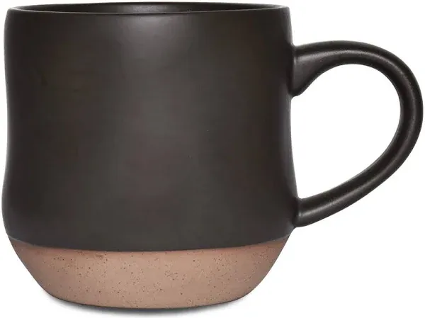 Bosmarlin Large Stoneware Speckled Coffee Mug, Big Ceramic Tea Cup, 17 Oz, Dishwasher and Microwave Safe, 1 PCS (Black, 1)