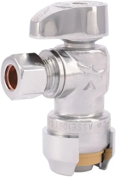 Sharkbite • 1/2” x 3/8” O.D. • Angle Stop • 1/4 Turn Valve