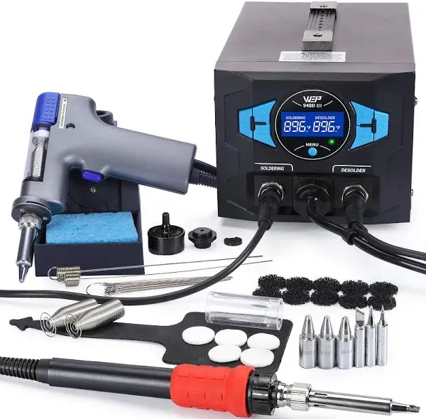 WEP 948D III Upgraded 2-in-1 ESD Safe Soldering Desoldering Station