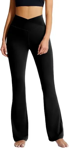 CRZ Yoga V Cross Waist Flare Leggings 31” / Black / M