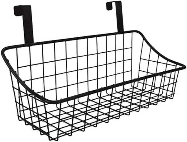 Basket with hook Grid Storage Basket, Hang it behind a door or on a railing, ...