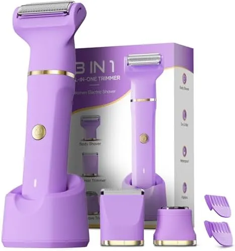 tiovara Women's 3 in 1 Electric Razors Bikini Trimmer