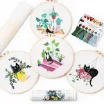 REEWISLY 4 pcs of Embroidery Starter kit with Patterns and Instructions, DIY ...