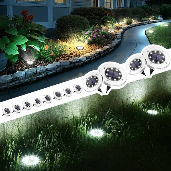 Solpex Solar Ground Lights Solar Lights Outdoor Waterproof 8 LED Solar Powered Landscape Lighting for Garden Yard Patio