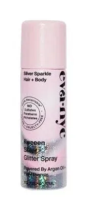 Eva NYC Kween Silver Glitter Spray for Hair + Body Sparkle Deluxe Travel 1oz