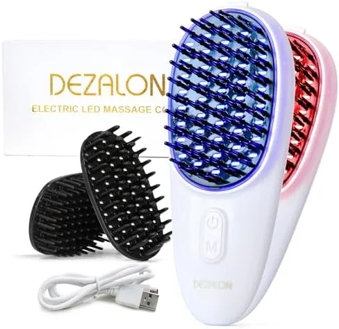 Hair Growth Comb with Red Light Therapy for Hair Growth - Head Massager for Hair Growth and Electric Scalp Massager. Combines Red light hair therapy to stimulate follicles and promote hair growth