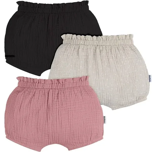 Gerber Baby Girls' 3-Pack Gauze Bubble Shorts