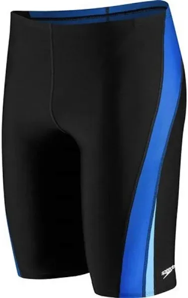 New Mens 28 Speedo Launch Splice Jammer Swim Racing Shorts Black Blue ML 28