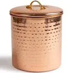 Air Tight Copper Plated Antique Food Canister &amp; Caddy - 4 Quart