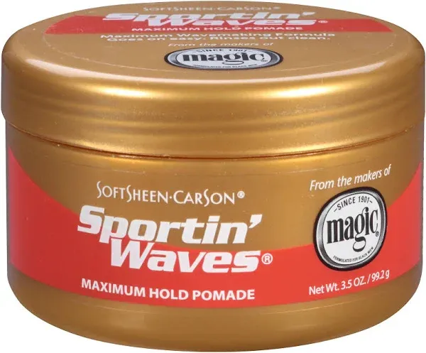 SPORTIN&#039; WAVES MAXIMUM HOLD POMADE 3.5oz maximum wavemaking formula goes on easy