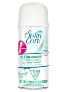 Gillette Satin Care Ultra Sensitive Irritation Defense Shave Gel, 2.5 Oz