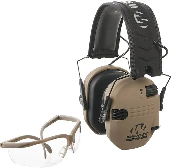 Walker's Razor Ultralow-Profile Earmuffs with Shooting Glasses