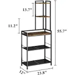 GILLAS 5 Tier Corner Shelf Stand Freestanding Corner Shelf Unit Bookshelf Corner Table with Shelf Tall Storage Organizer Rack