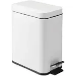 Rectangular steel trash can can be inserted with removable bucket - white