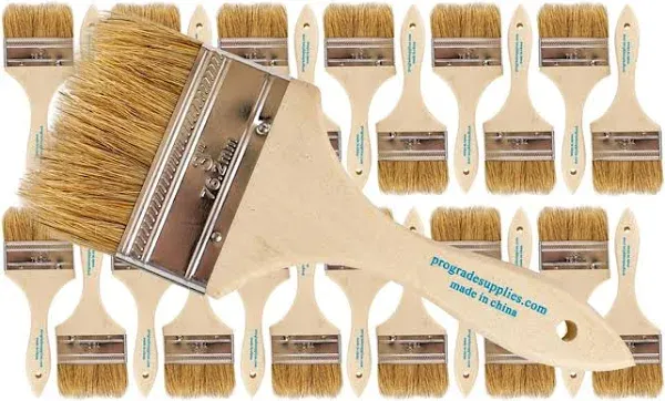 Pro Grade - Chip Paint Brushes - 24 Ea 3 Inch Chip Paint Brush Light Brown