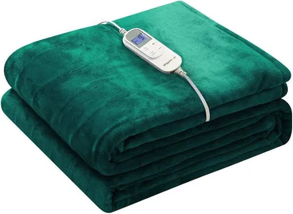 Wapaneus Heated Blanket Electric Blanket 62" x 84" Twin Size with 10 Heating Levels and 12 Hours time Settings