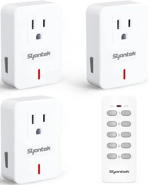 Syantek Remote Control Outlet Wireless Light Switch for Household Appliances,...