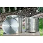 53 Quart Stock Pot Strainer Basket Soup Commercial Stainless Steel Pot With Lids