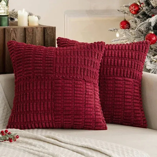 MIULEE Christmas Corduroy Pillow Covers