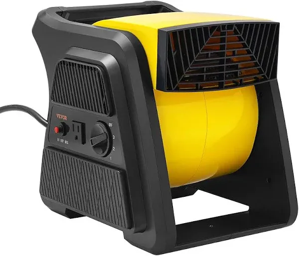 VEVOR Pivoting Utility Fan, 600 CFM High Velocity Floor Blower for Drying, Cooling, Ventilating, Exhausting, 300° Blowing Angle Air Mover, Portable Carpet Dryer Fan for Home, Work Shop