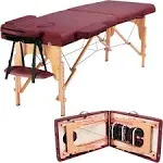 Yaheetech Spa Bed Portable Lash Bed Massage Bed Foldable Lash Tables Tattoo Bed Adjustable 2 Fold with Non-Woven Bag, Burgundy