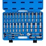 Neiko 3/8-Inch Ratchet &amp; Socket Set, 53-Piece, SAE 5/16&#034; to 7/8&#034;, CrV Steel