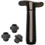 Le Creuset Wine Pump And 3 Stoppers, Black Nickel