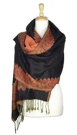 Paskmlna Women's Reversible Pashmina Shawl Scarf Wrap Stole